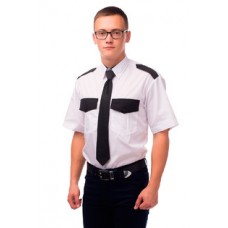 Рубашка охранника  с черной отделкой под заправку, короткий рукав
