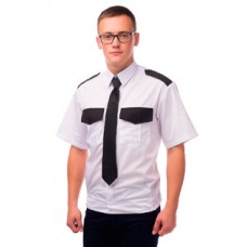 Рубашка охранника с черной отделкой на резинке, короткий рукав