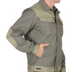 Костюм "Вест-Ворк" куртка,брюки т.оливковый со св.оливковым пл. 275 г/кв.м 