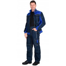 Костюм "Престиж-Люкс" куртка, брюки синий с васильковым пл. 275 г/кв.м