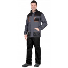Куртка "МАНХЕТТЕН" т.серый с оранж. и черным тк. стрейч пл. 250 г/кв.м 