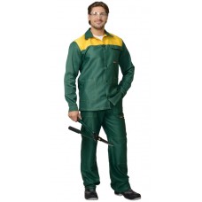Костюм "Стандарт" куртка, брюки зеленый с желтым