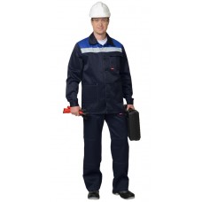 Костюм "Стандарт" куртка, брюки т.синий с васильковым СОП 50 мм