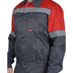 Костюм "ЛЕГИОНЕР" куртка, п/к т.серый с красным СОП 50 мм