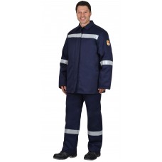 Костюм сварщика "Сфинкс" зимний: куртка, брюки синий(450-450 гр/кв.м) и СОП 50мм